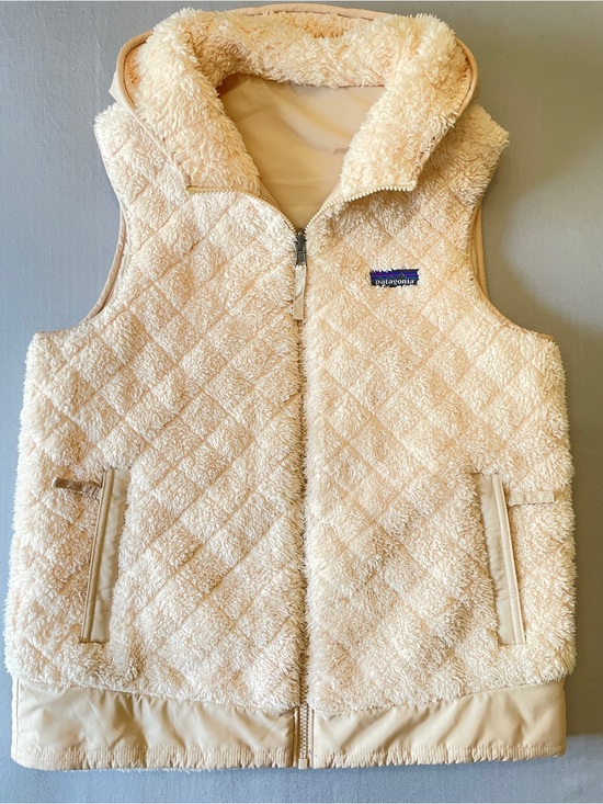 Patagonia Jackets & Blazers - Patagonia Los Gatos Reversible Diamond Quilt Hooded Fleece Vest, Women’s Large